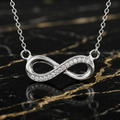 925 Sterling Silver Infinity Necklace CZ Pendant 18" Chain