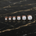 Moissanite Stud Earrings Rose Gold / 925 Sterling Silver Earrings Gra Certified