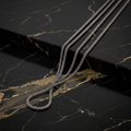 Coreana Popcorn Chain Rhodium 925 Sterling Silver Solid Italian Chain on a black marble surface