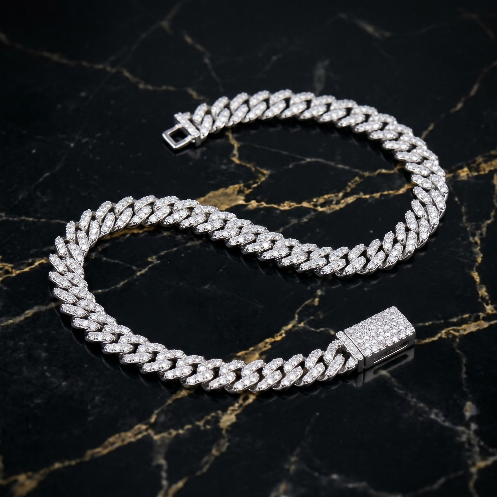 VVS1 Moissanite Monaco Cuban Bracelet 5.8mm 2.01 CTW 925 Sterling Silver