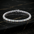925 Sterling Silver White Lab Opal Tennis Bracelet with Cz Stone, 7 Inch, 3mm Stones
