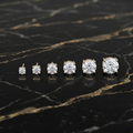 Moissanite Stud Earrings 14k Gold over 925 Sterling Silver Earrings Gra Certified