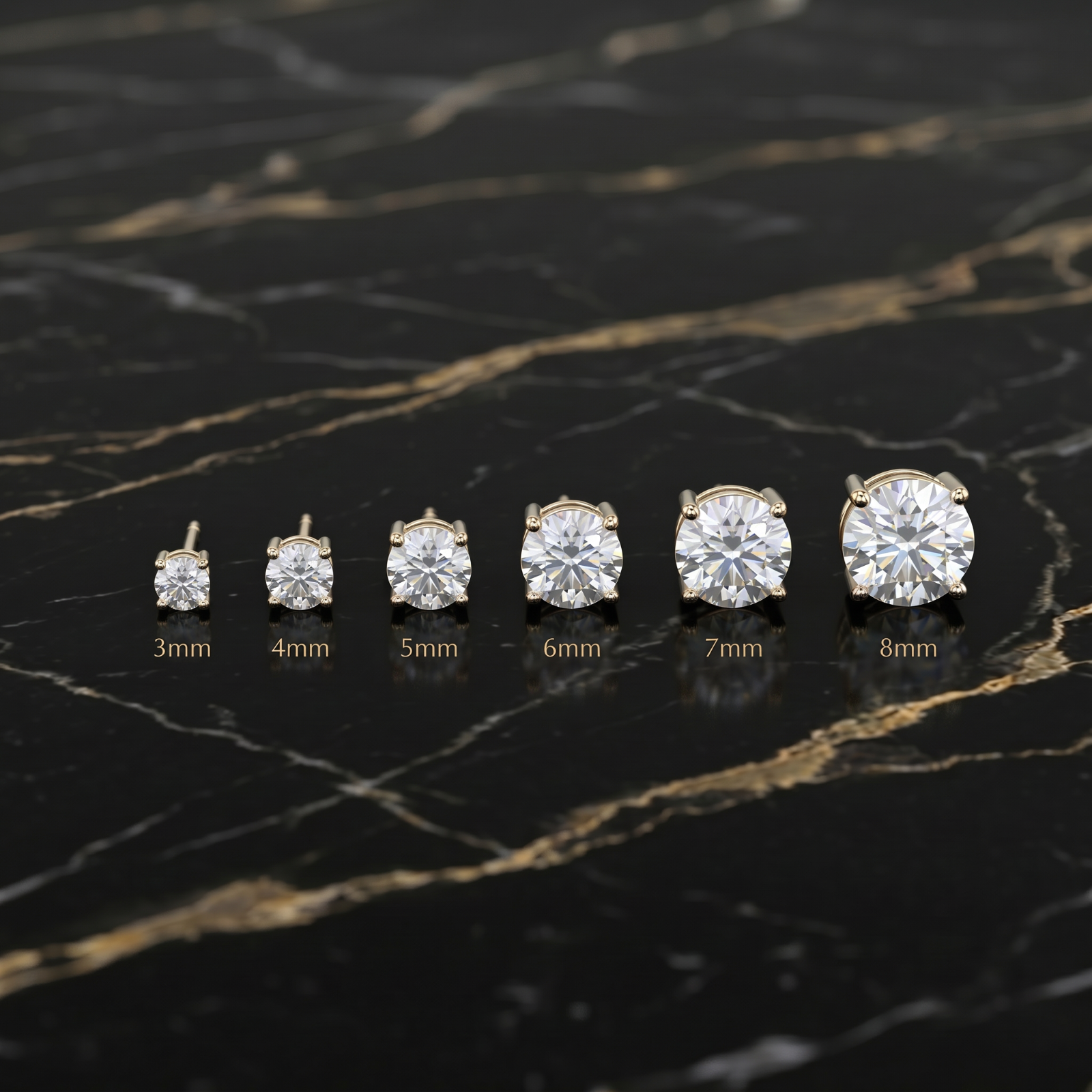 Moissanite Stud Earrings 14k Gold over 925 Sterling Silver Earrings Gra Certified