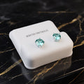 Aqua Blue Cz Earrings Round 925 Sterling Silver 6mm