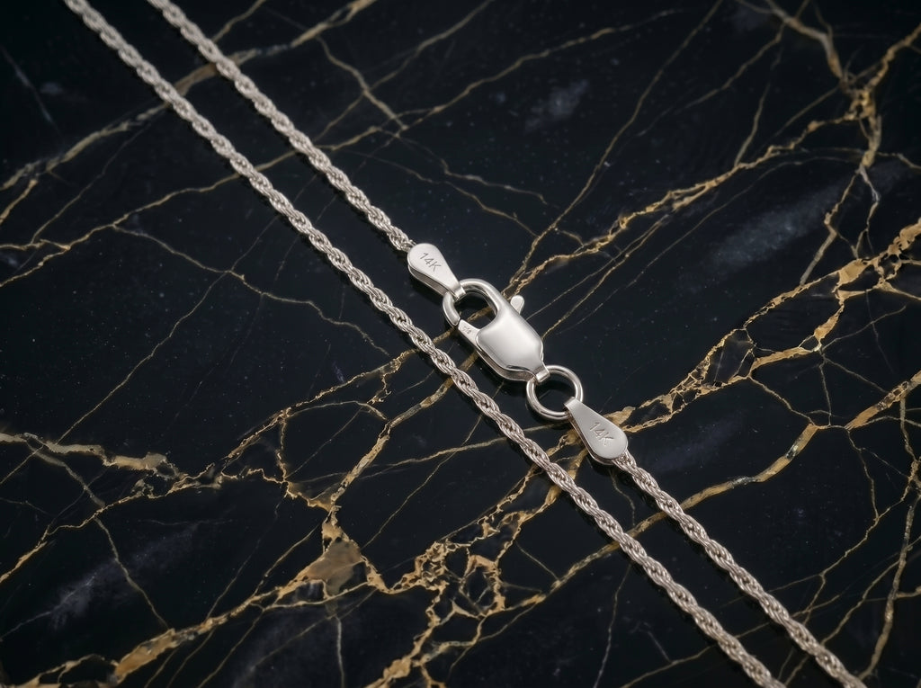 1MM Solid 925 Sterling Silver Italian Diamond Cut Rope Chain Necklace