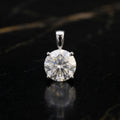 Genuine Moissanite Round 8mm Pendant 925 Sterling Silver Certified