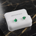 Green Dainty Cz Earrings Heart 925 Sterling Silver 5mm