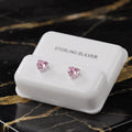 Pink Cz Earrings Heart 925 Sterling Silver 5mm