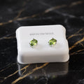 Peridot Cz Earrings Oval 925 Sterling Silver 5x7mm