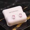 Pink Cz Earrings Oval 925 Sterling Silver 5x7mm