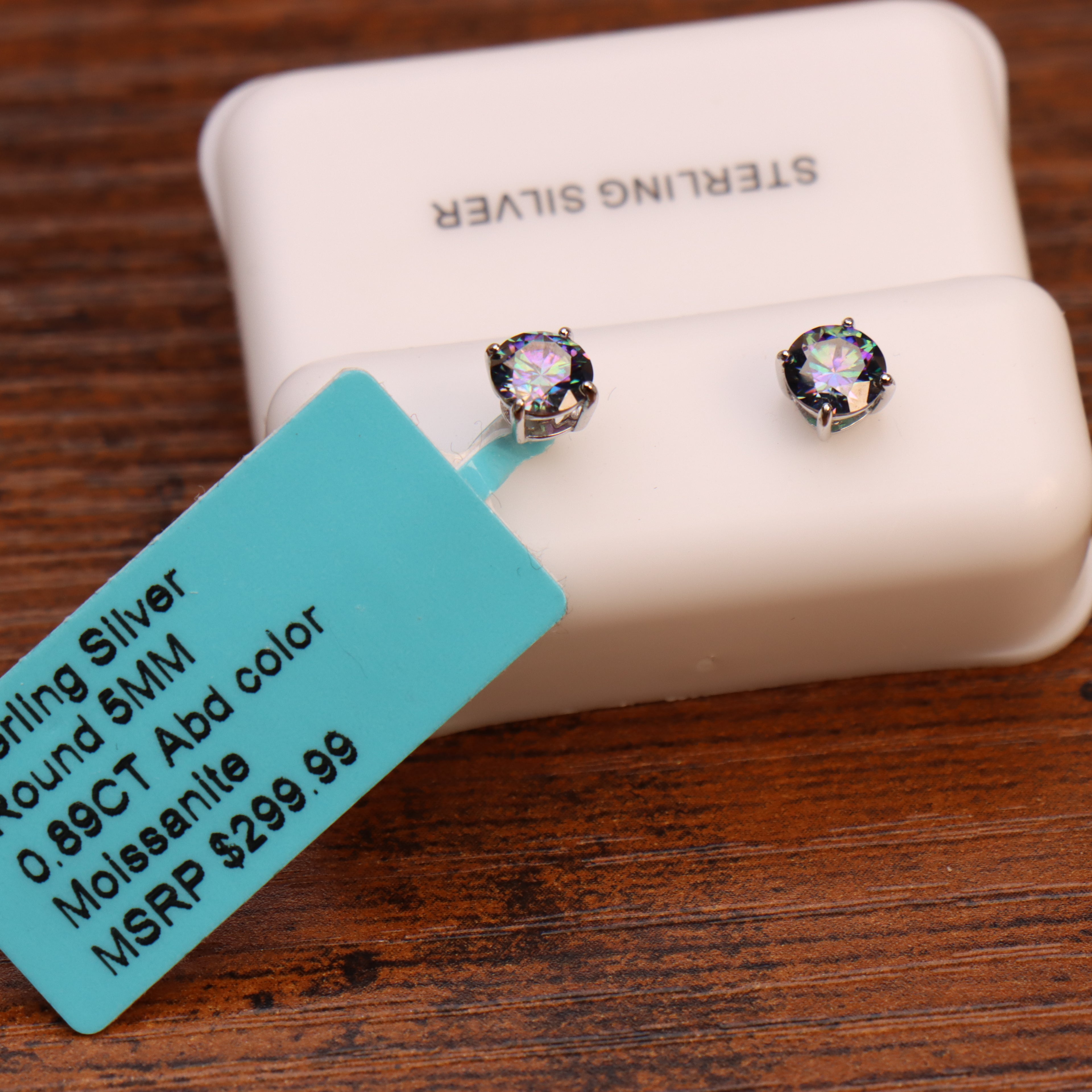 Moissanite Mystic Topaz 5mm Studs Gra Certified 925 Sterling Silver Genuine