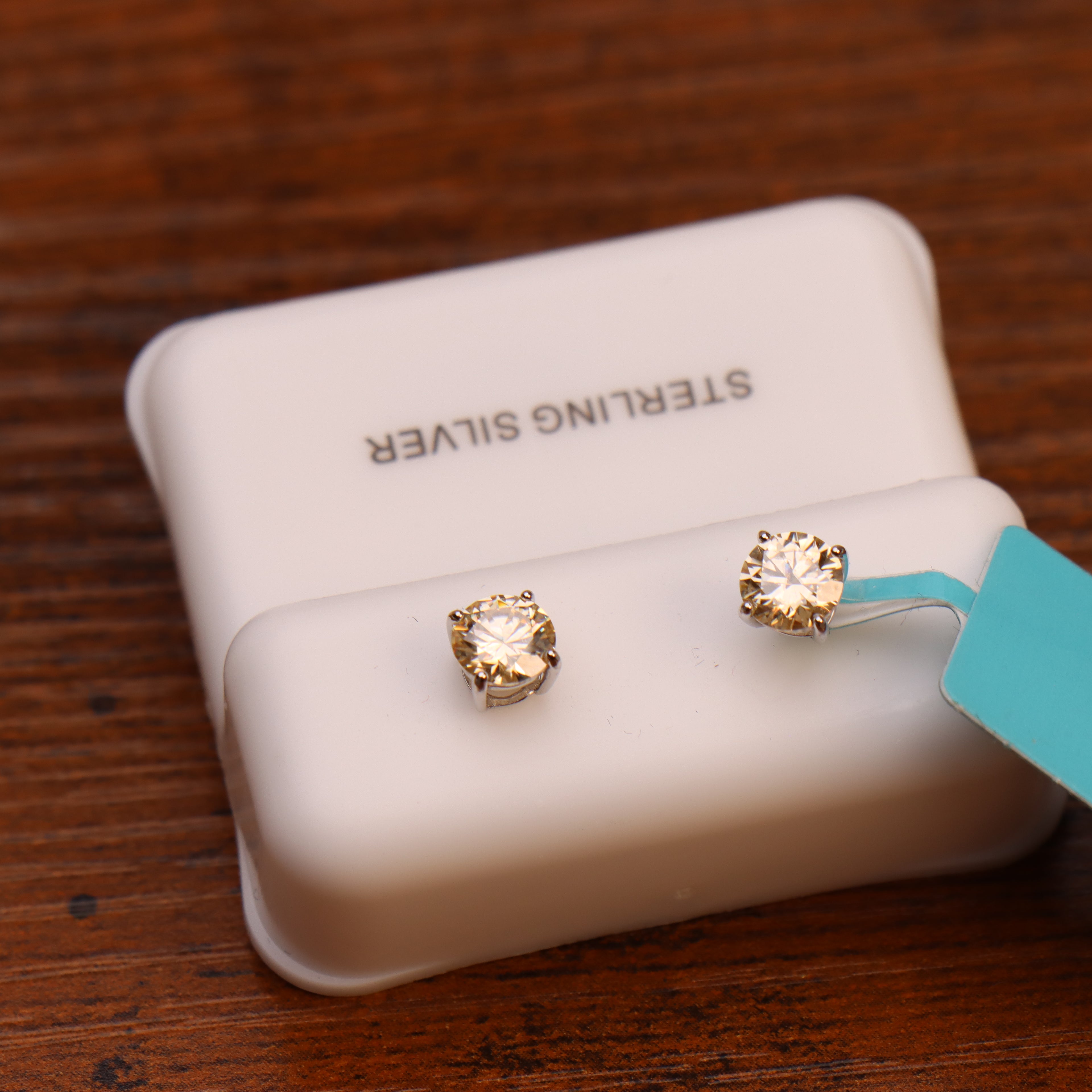 Moissanite Light Yellow 5mm Studs Gra Certified 925 Sterling Silver Genuine
