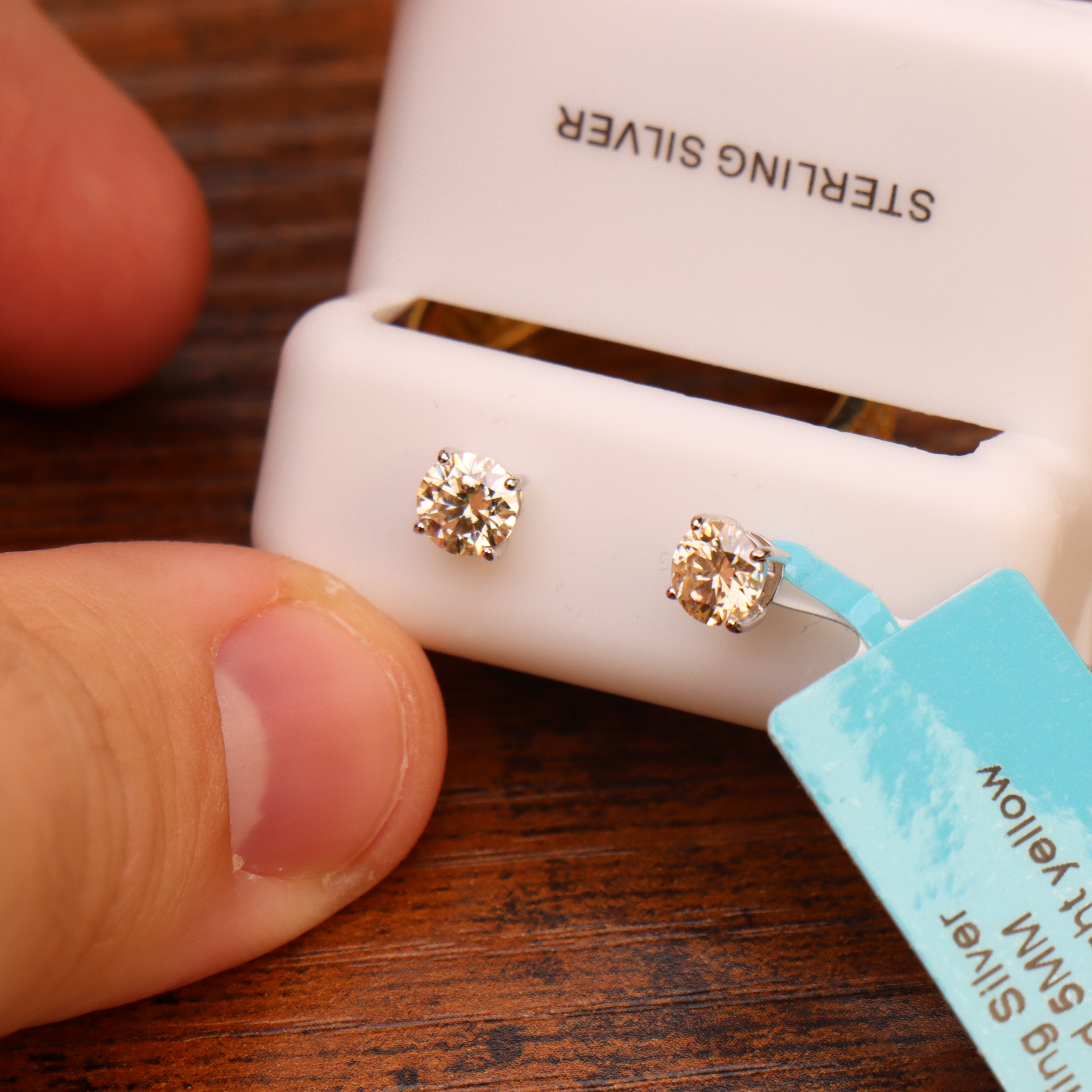 Moissanite Light Yellow 5mm Studs Gra Certified 925 Sterling Silver Genuine