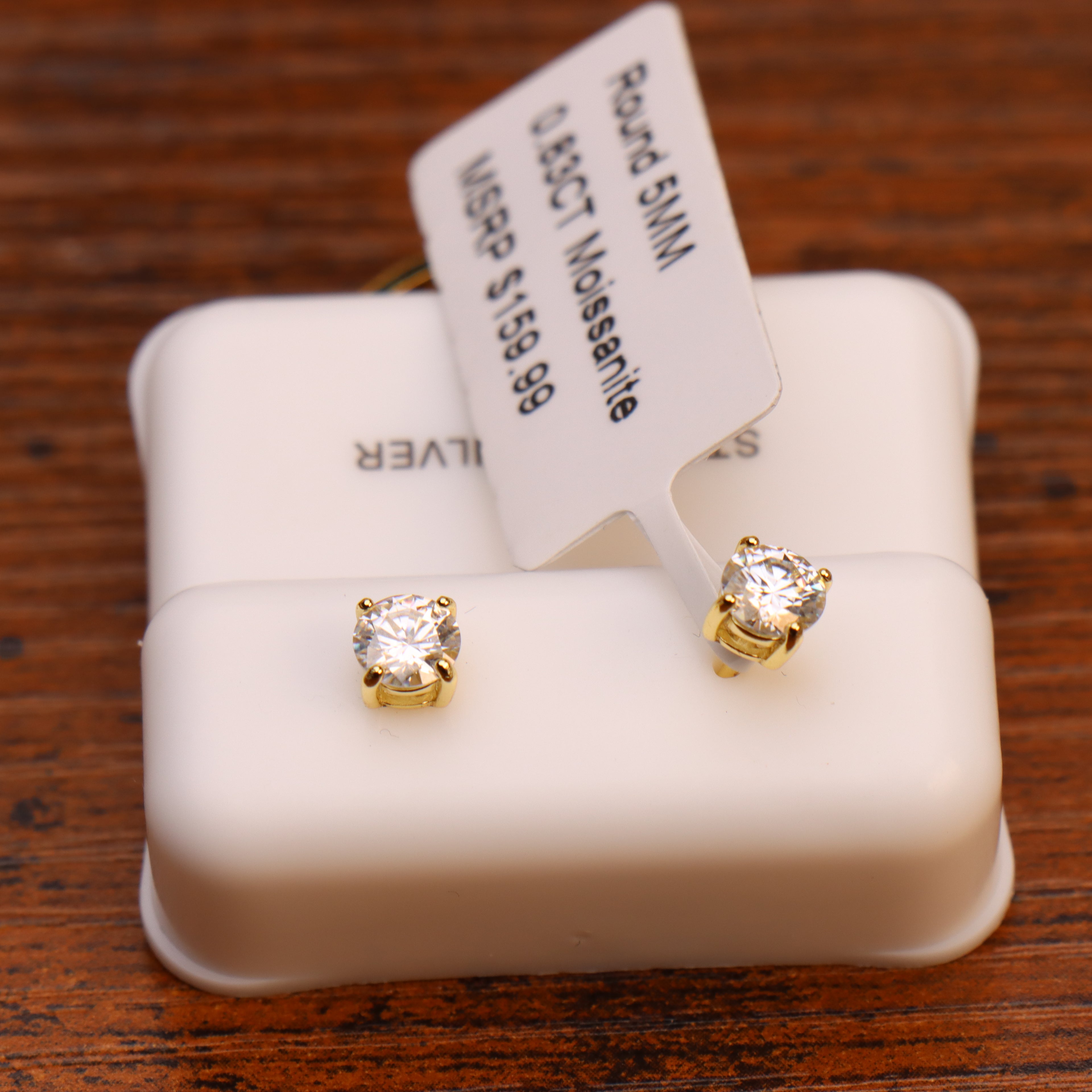 Moissanite Stud Earrings 14k Gold over 925 Sterling Silver Earrings Gra Certified