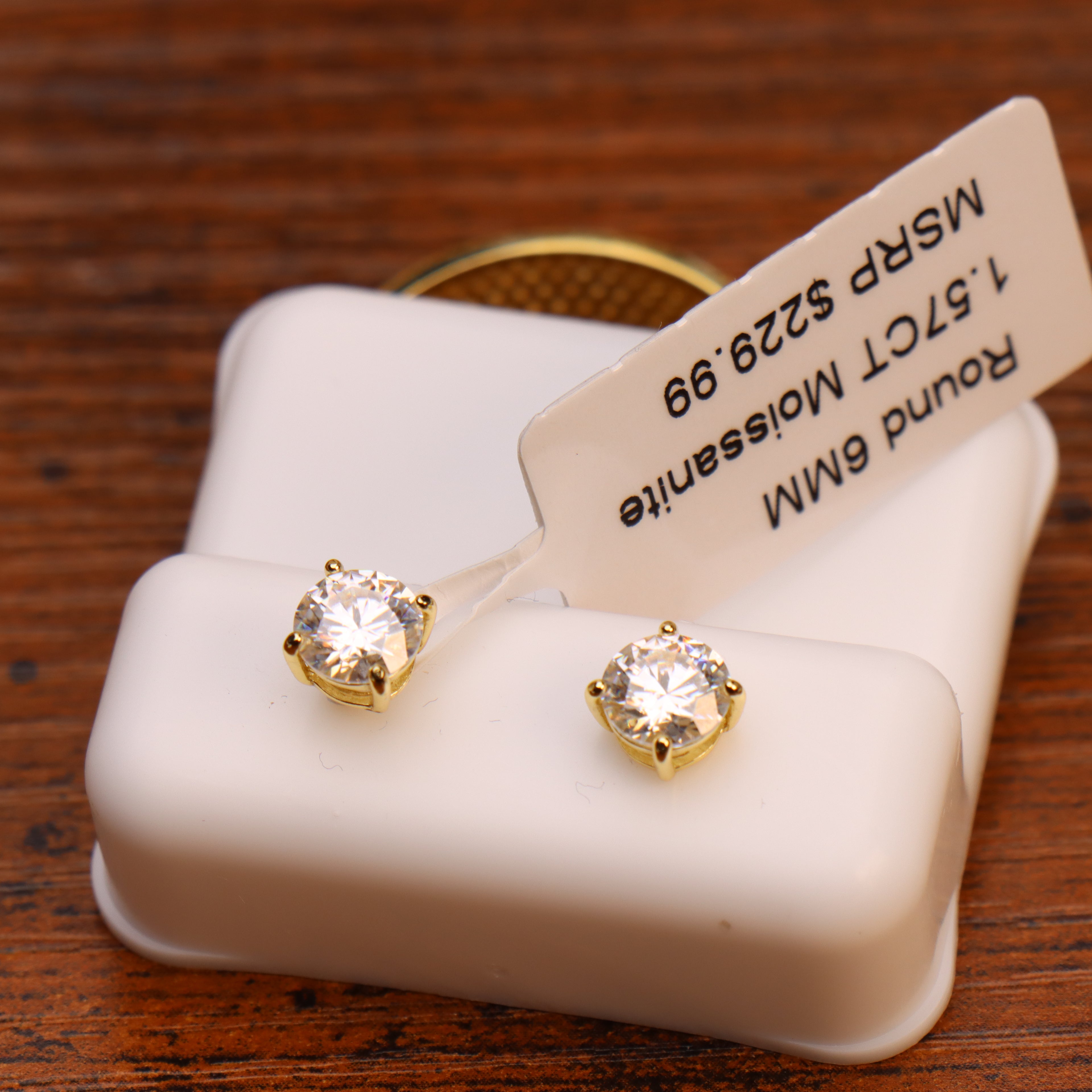 Moissanite Stud Earrings 14k Gold over 925 Sterling Silver Earrings Gra Certified
