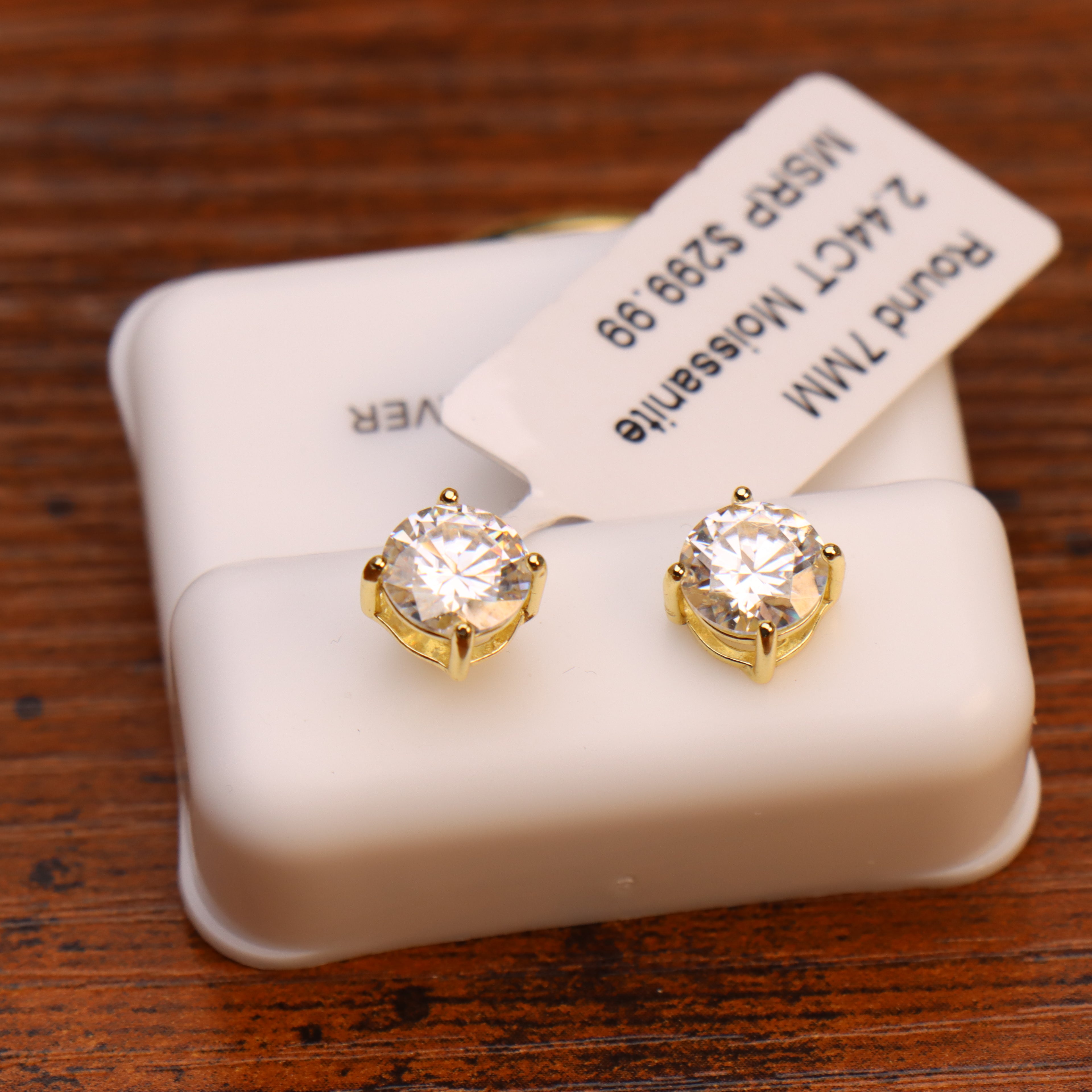 Moissanite Stud Earrings 14k Gold over 925 Sterling Silver Earrings Gra Certified