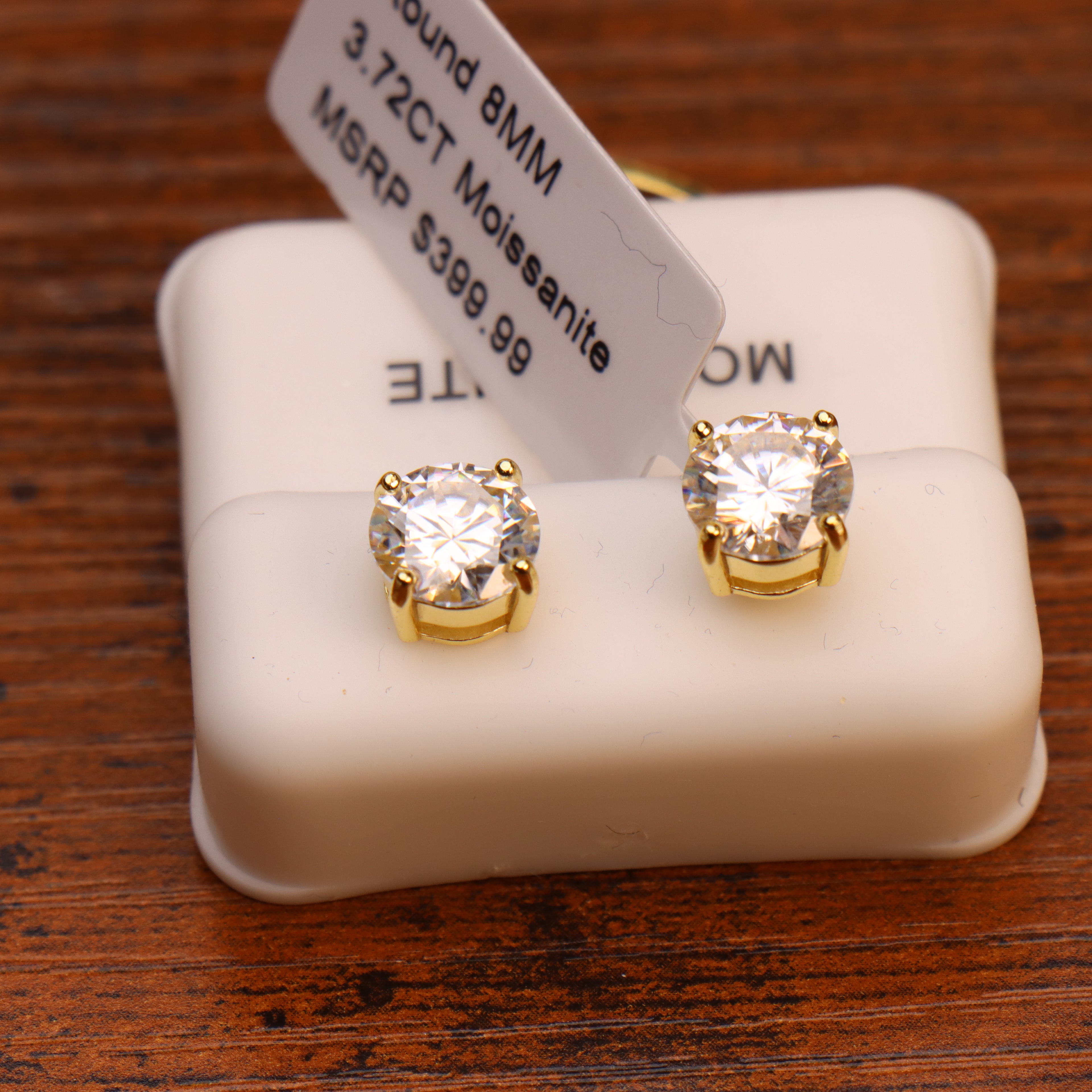 Moissanite Stud Earrings 14k Gold over 925 Sterling Silver Earrings Gra Certified