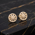 Genuine Moissanite Unique Round Earrings 14k Gold 925 Sterling Silver 9mm