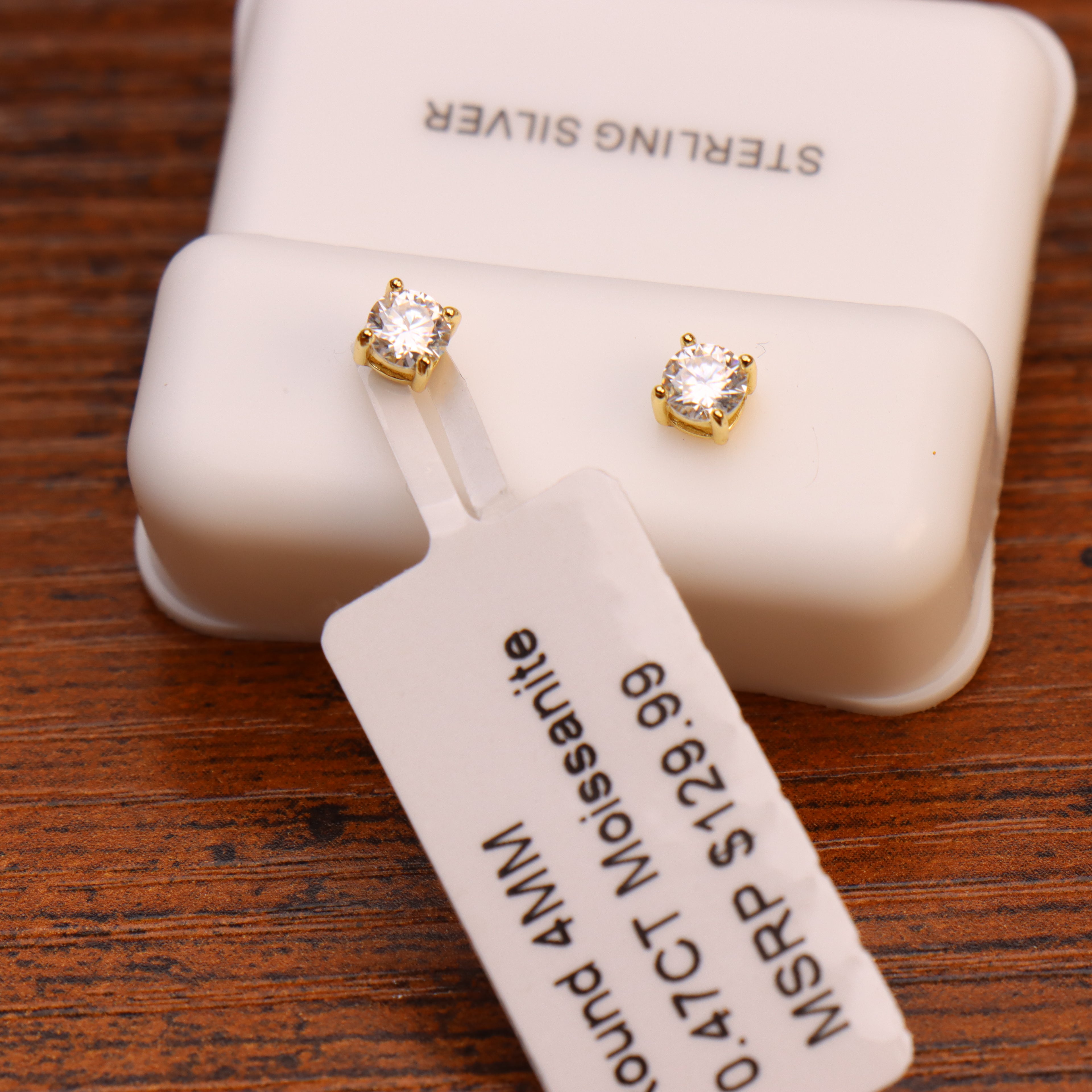 Moissanite Stud Earrings 14k Gold over 925 Sterling Silver Earrings Gra Certified