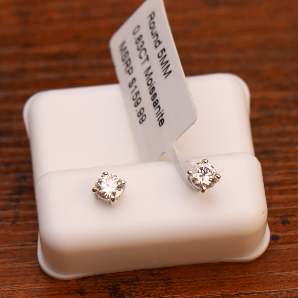 Moissanite Stud Earrings Women Men 925 Sterling Silver Earrings Gra Certified