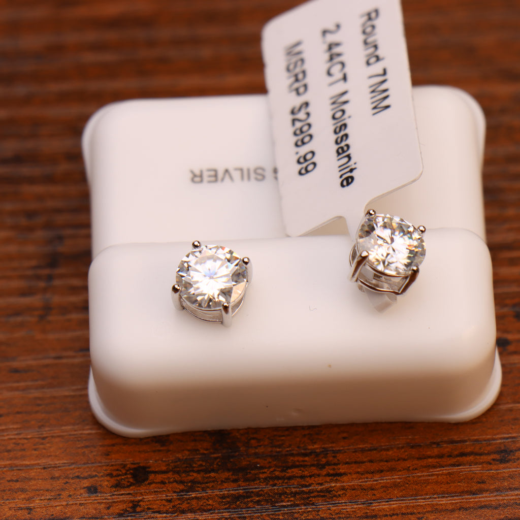 Moissanite Stud Earrings Women Men 925 Sterling Silver Earrings Gra Certified