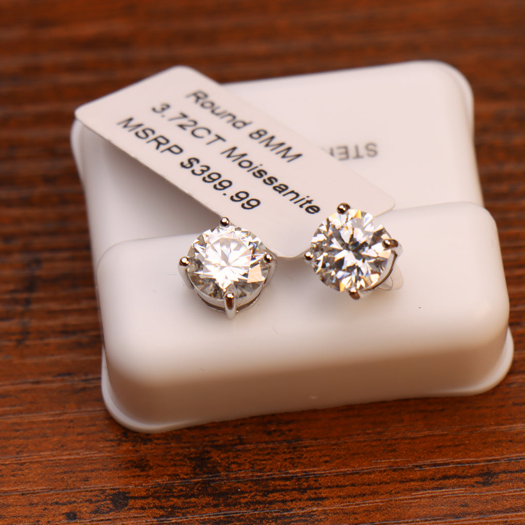 Moissanite Stud Earrings Women Men 925 Sterling Silver Earrings Gra Certified