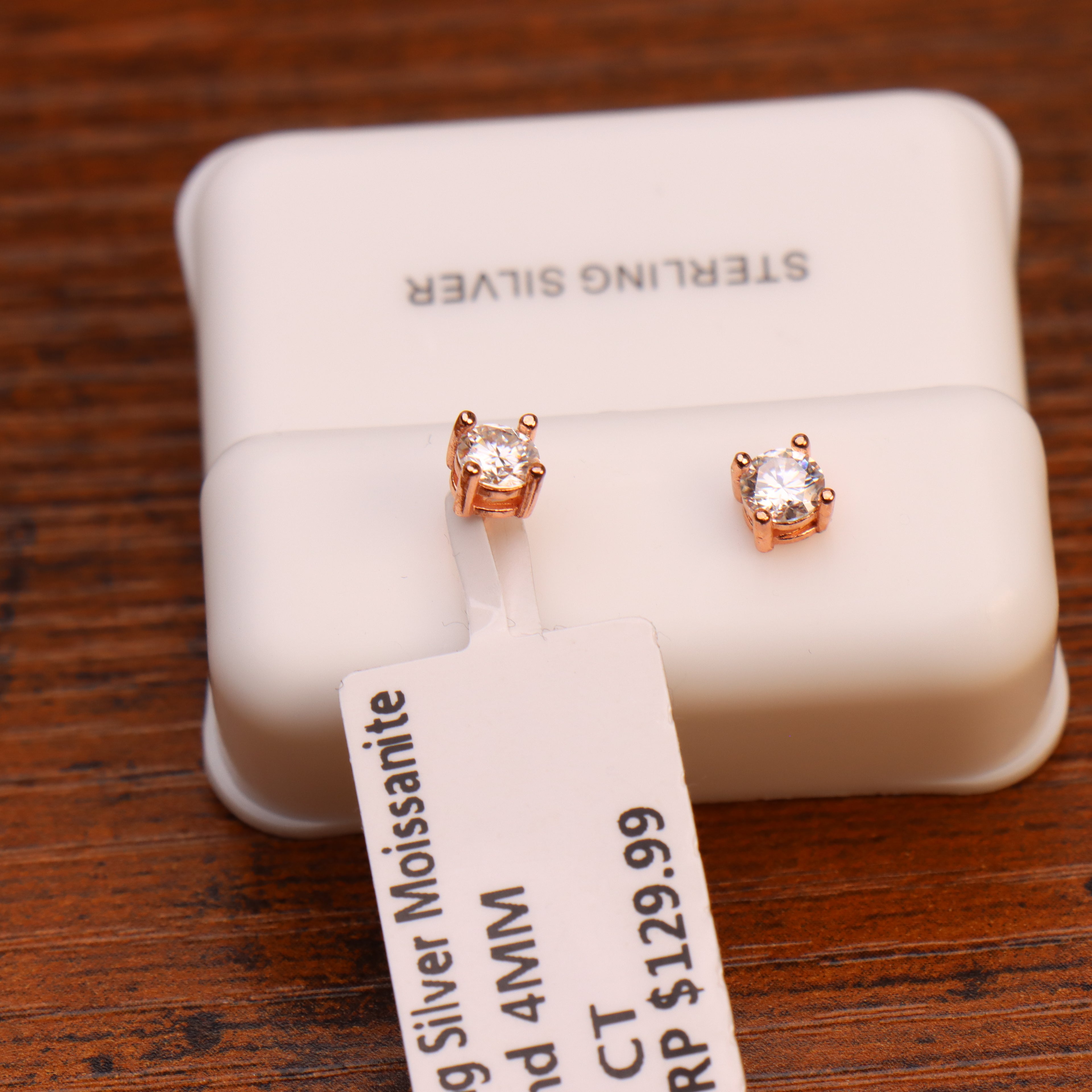 Moissanite Stud Earrings Rose Gold / 925 Sterling Silver Earrings Gra Certified