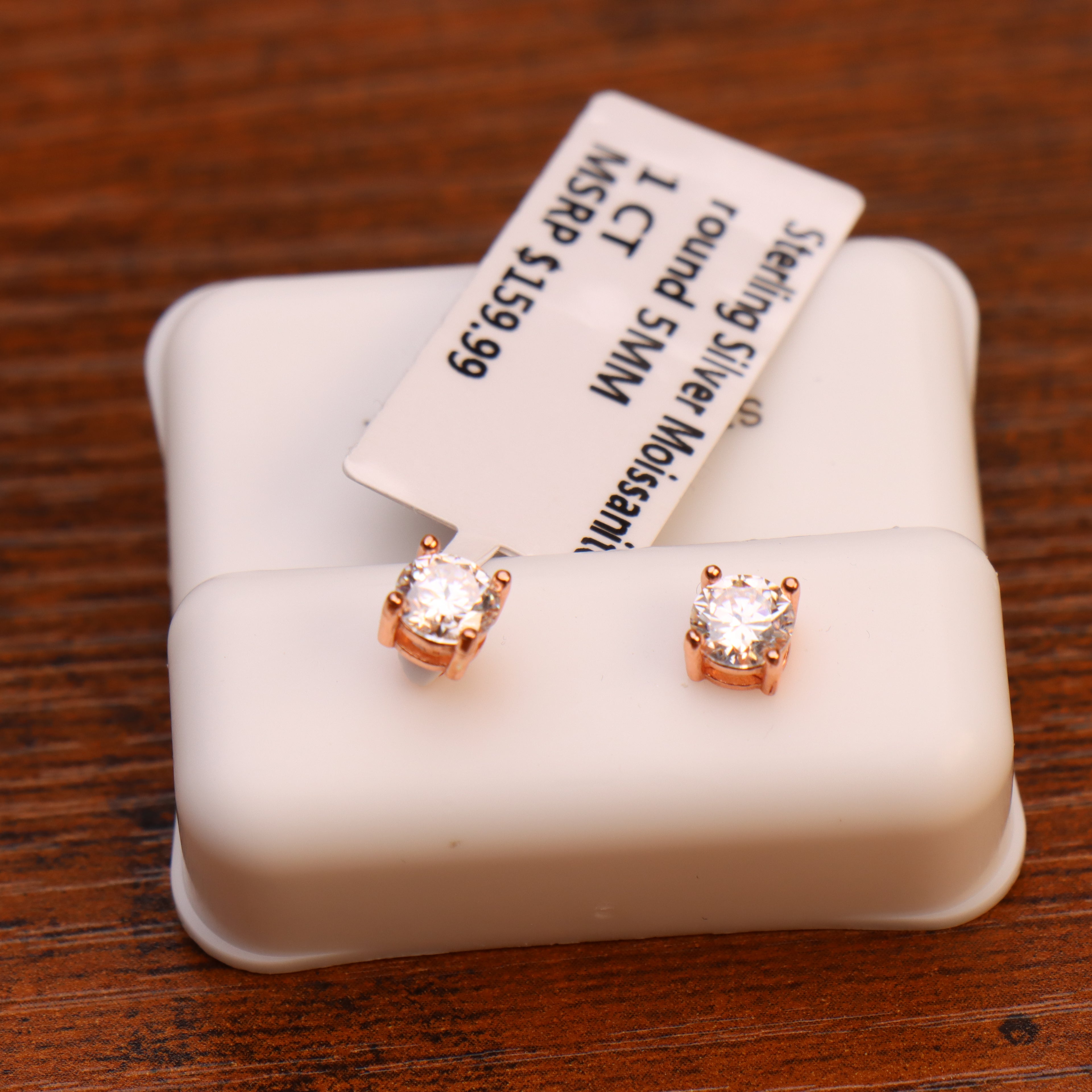 Moissanite Stud Earrings Rose Gold / 925 Sterling Silver Earrings Gra Certified