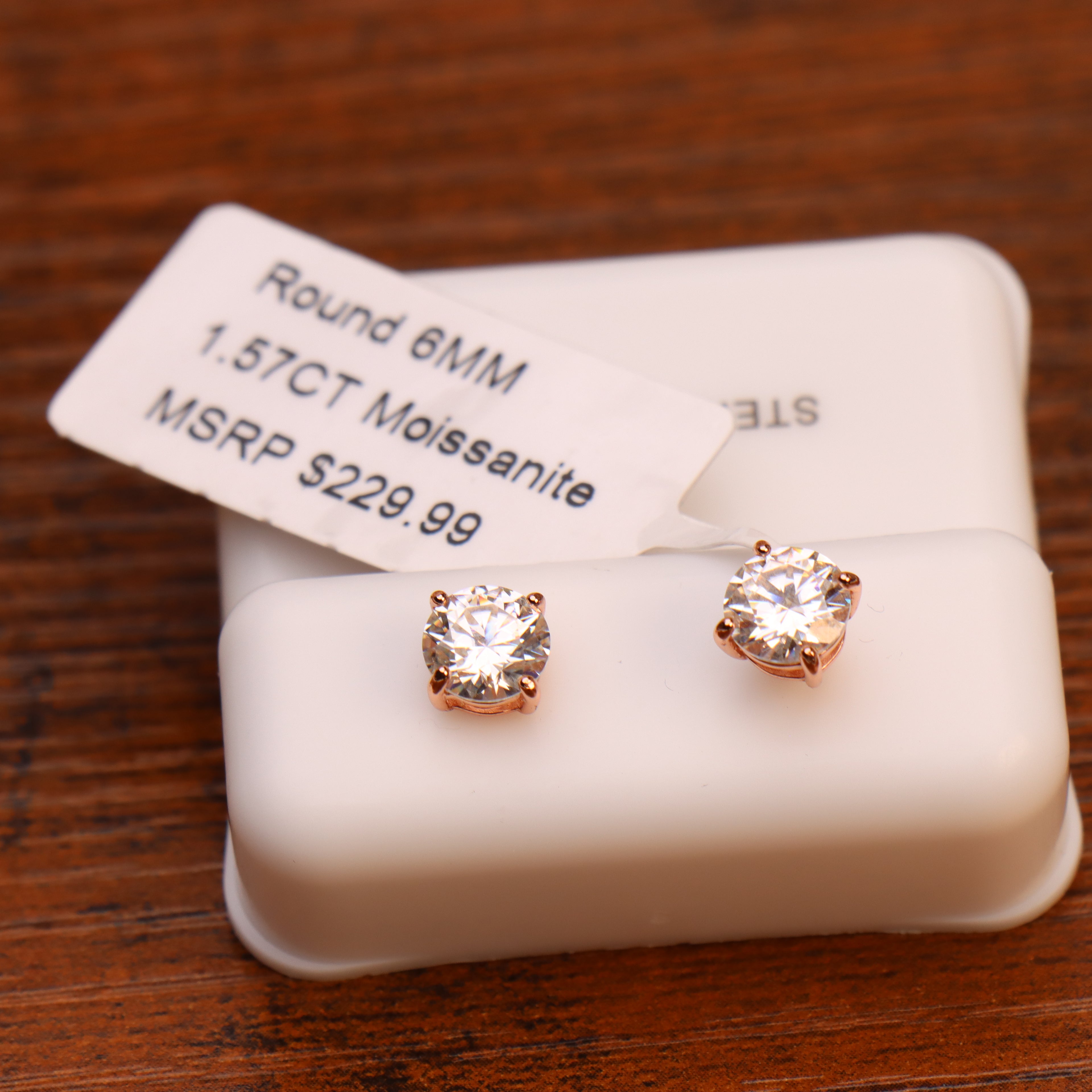 Moissanite Stud Earrings Rose Gold / 925 Sterling Silver Earrings Gra Certified
