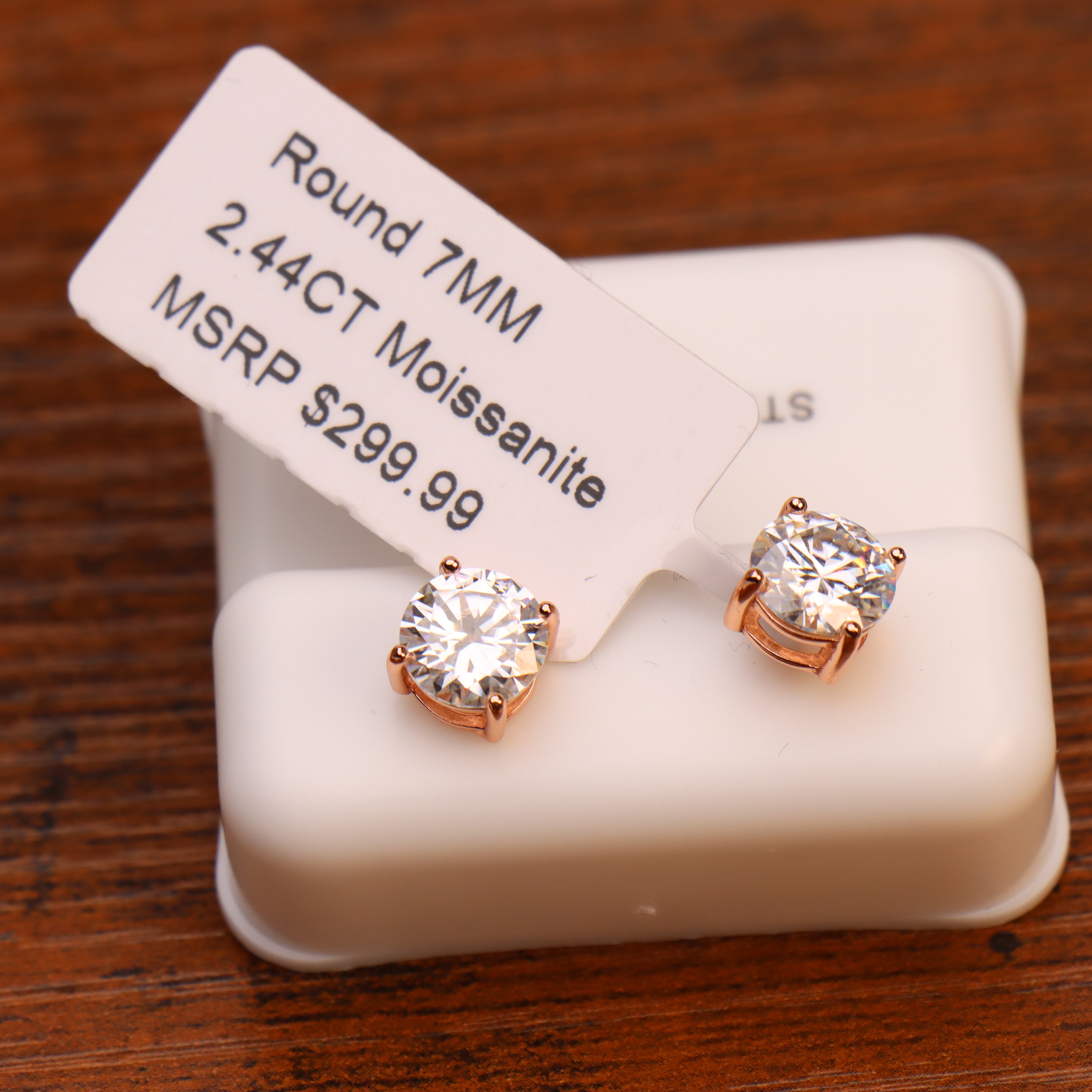 Moissanite Stud Earrings Rose Gold / 925 Sterling Silver Earrings Gra Certified