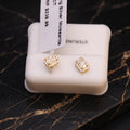 Genuine Moissanite Emerald Cut Halo Earrings 14k Gold 925 Sterling Silver