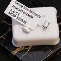 Genuine Moissanite Emerald Cut Earrings 925 Sterling Silver 1.6ct 6x4mm