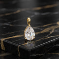 Genuine Moissanite Pear 1.8ct Pendant Gold Over 925 Sterling Silver Certified