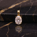 Genuine Moissanite Oval 2ct Pendant 14k Gold Over 925 Sterling Silver Certified