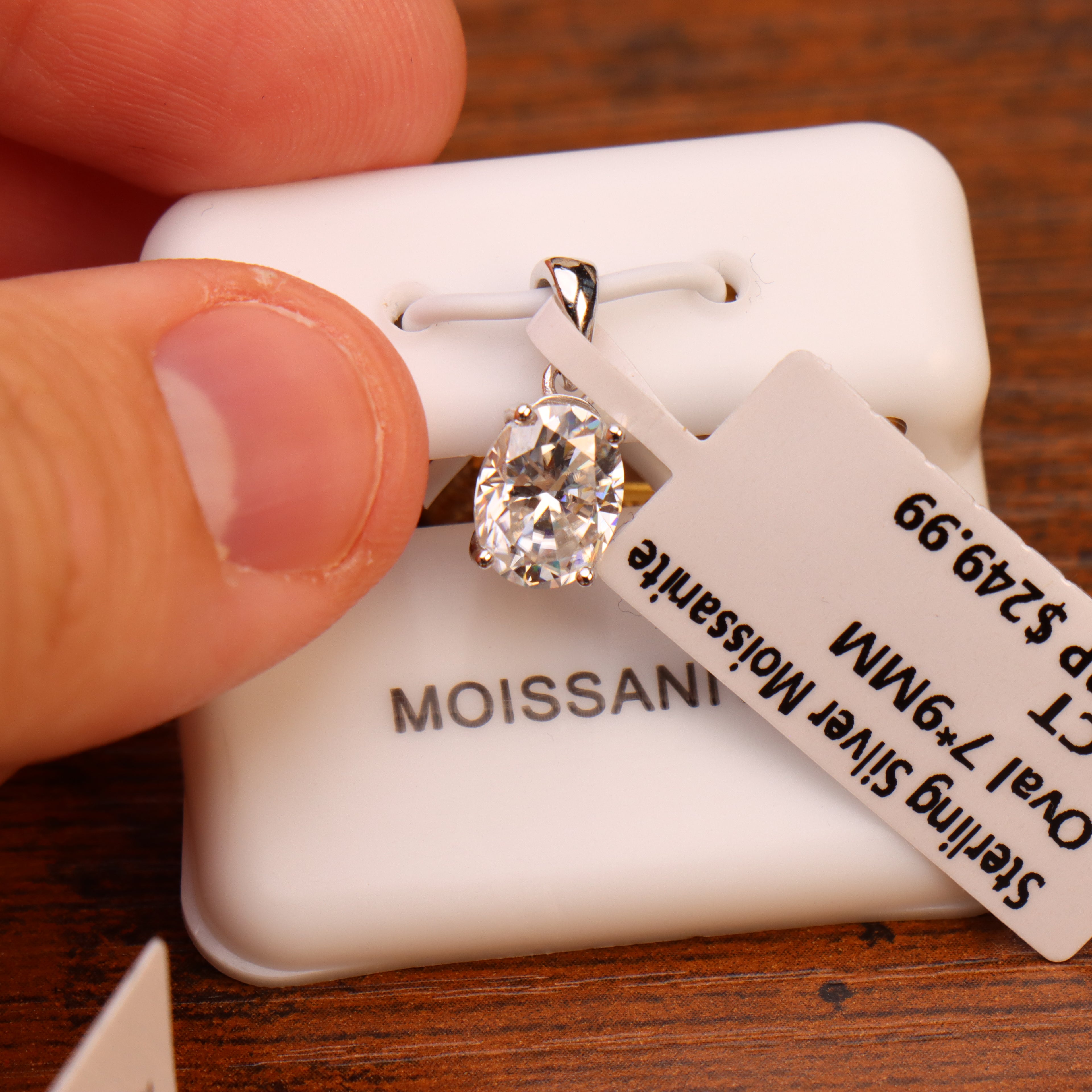 Genuine Moissanite Oval 2ct Pendant 925 Sterling Silver Certified