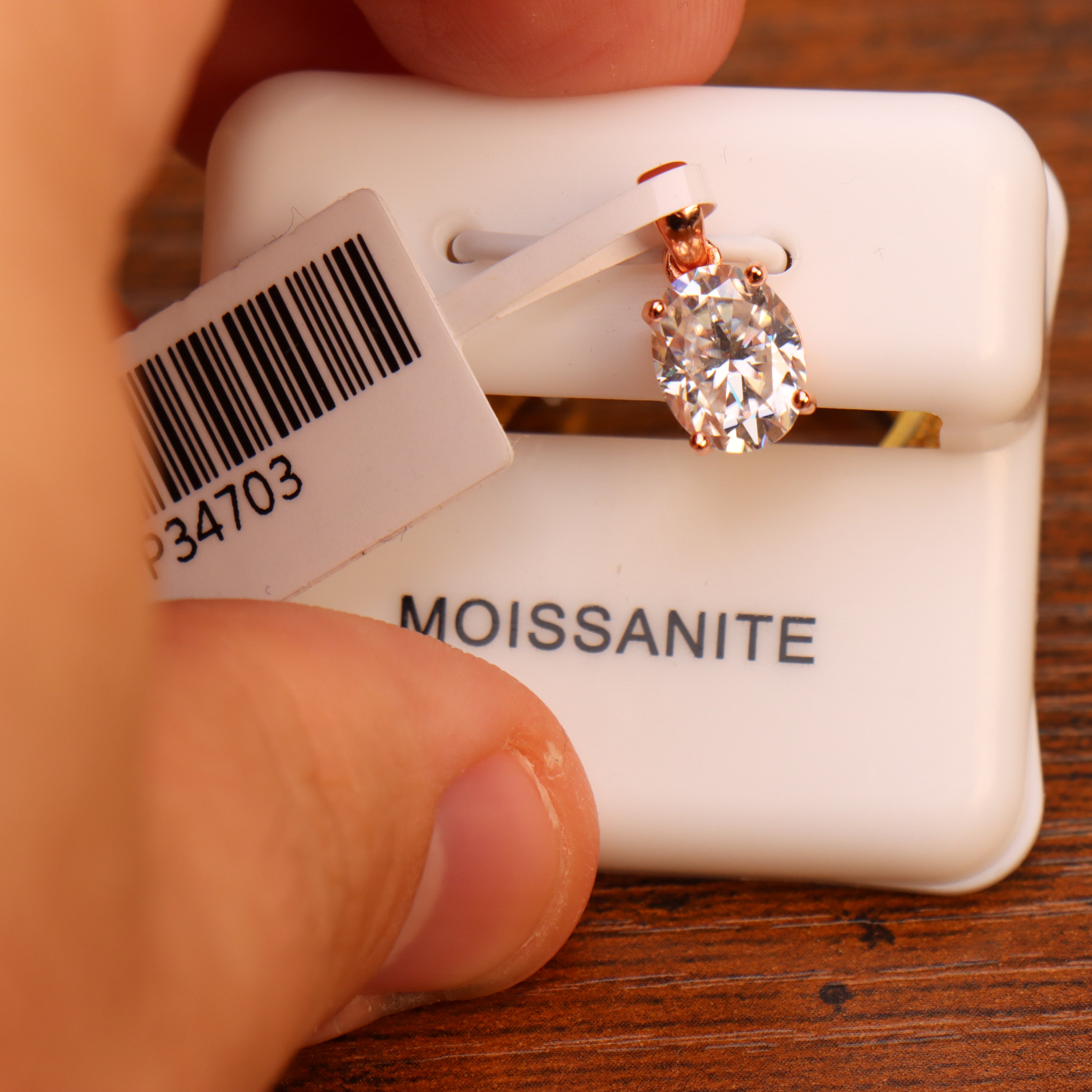 Genuine Moissanite Oval 2ct Pendant Rose Gold Over 925 Sterling Silver Certified