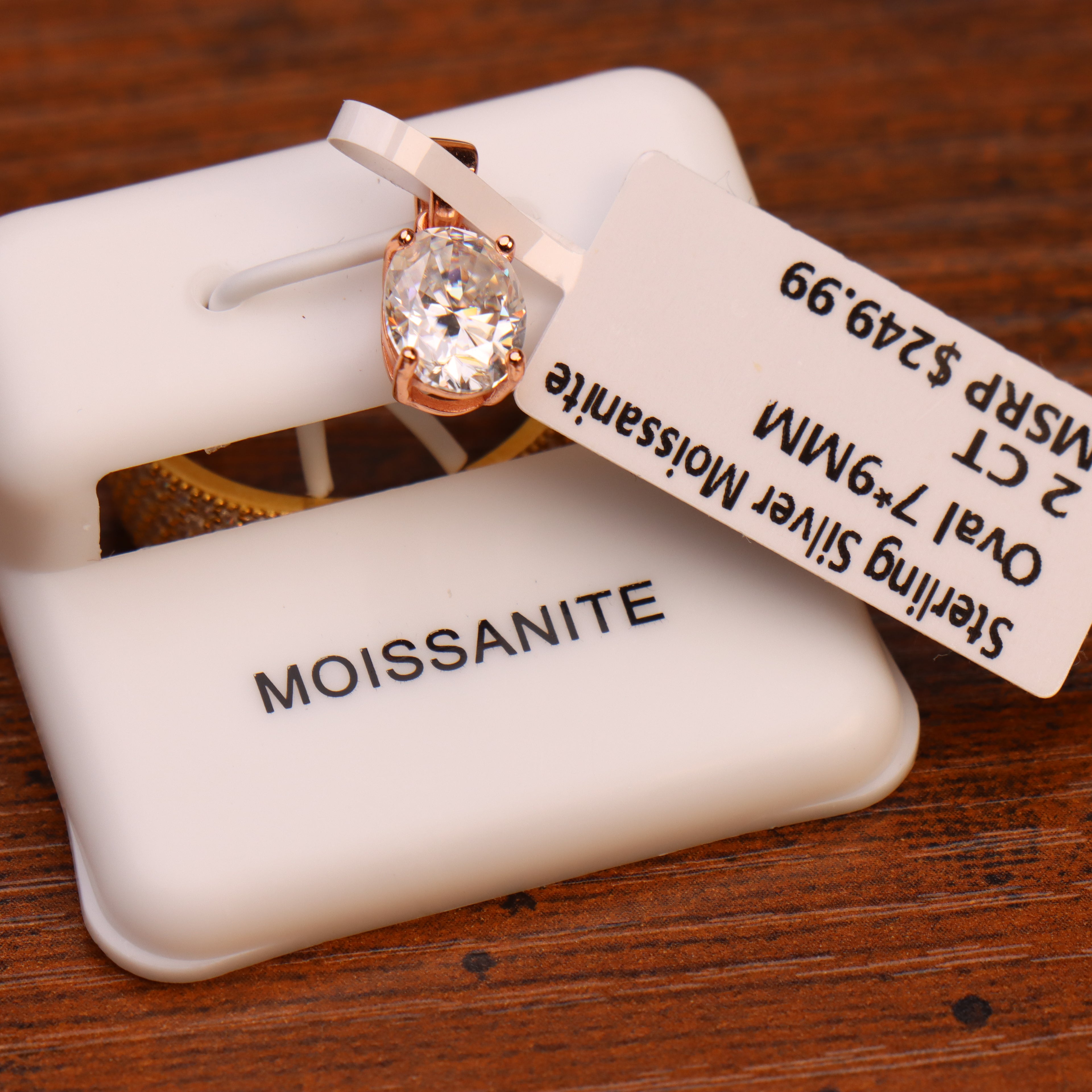 Genuine Moissanite Oval 2ct Pendant Rose Gold Over 925 Sterling Silver Certified