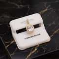 Genuine Moissanite Oval Halo Pendant 14k Gold Over 925 Sterling Silver