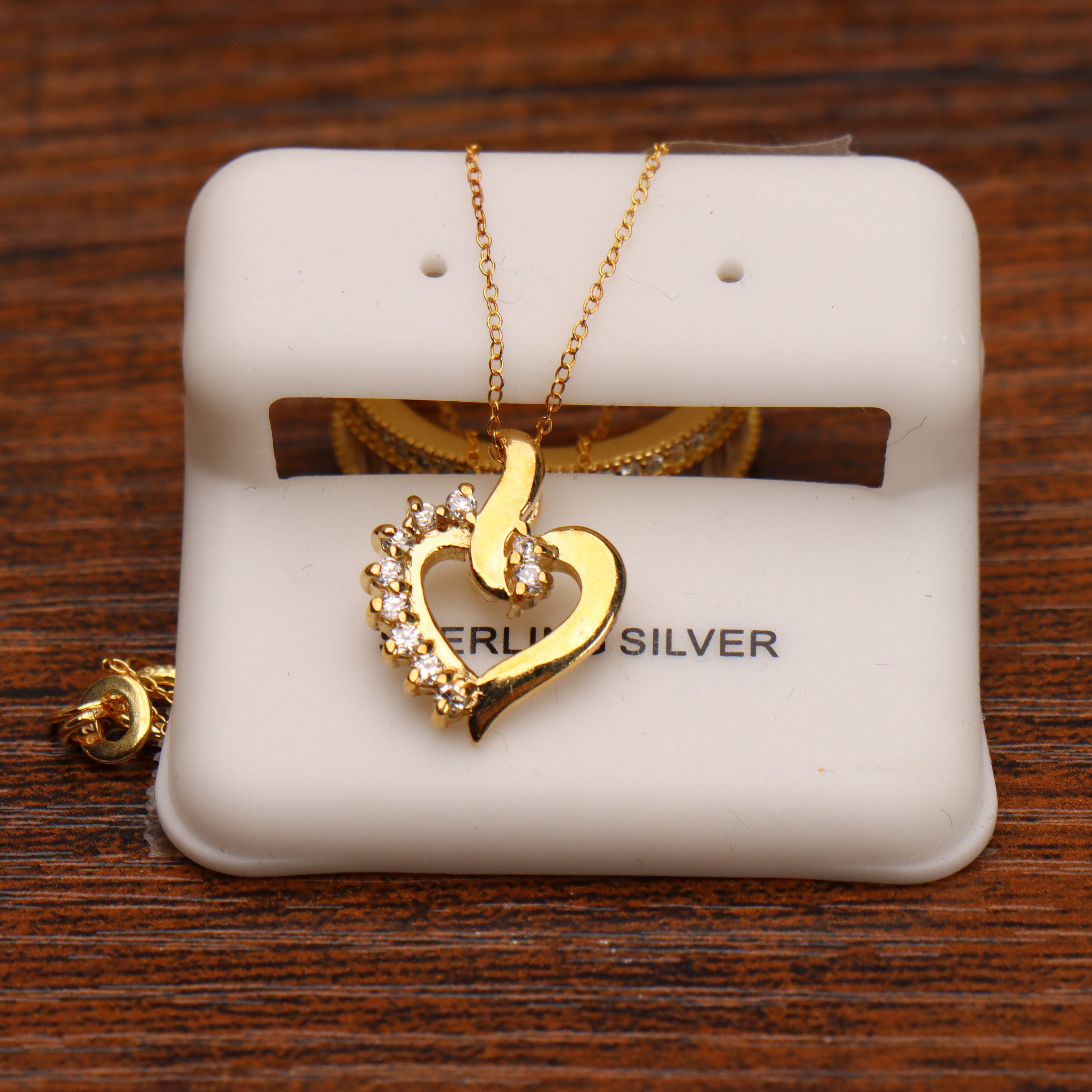 Heart Pendant Gold Over 925 Sterling Silver Necklace 18 inch