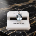 Blue Topaz Oval Semi Precious Natural Halo 925 Sterling Silver 12x10mm