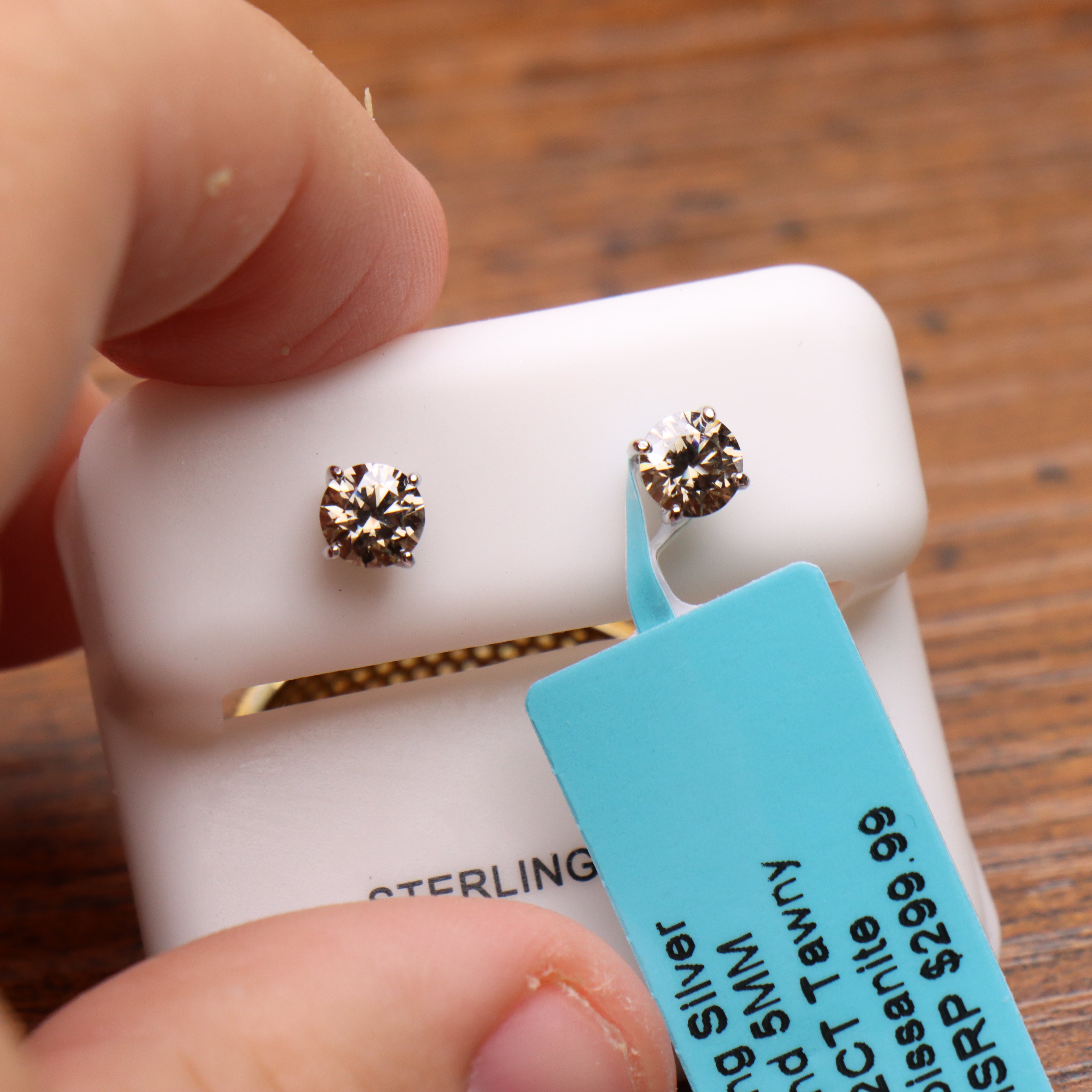 Moissanite Tawny 5mm Studs Gra Certified 925 Sterling Silver Genuine
