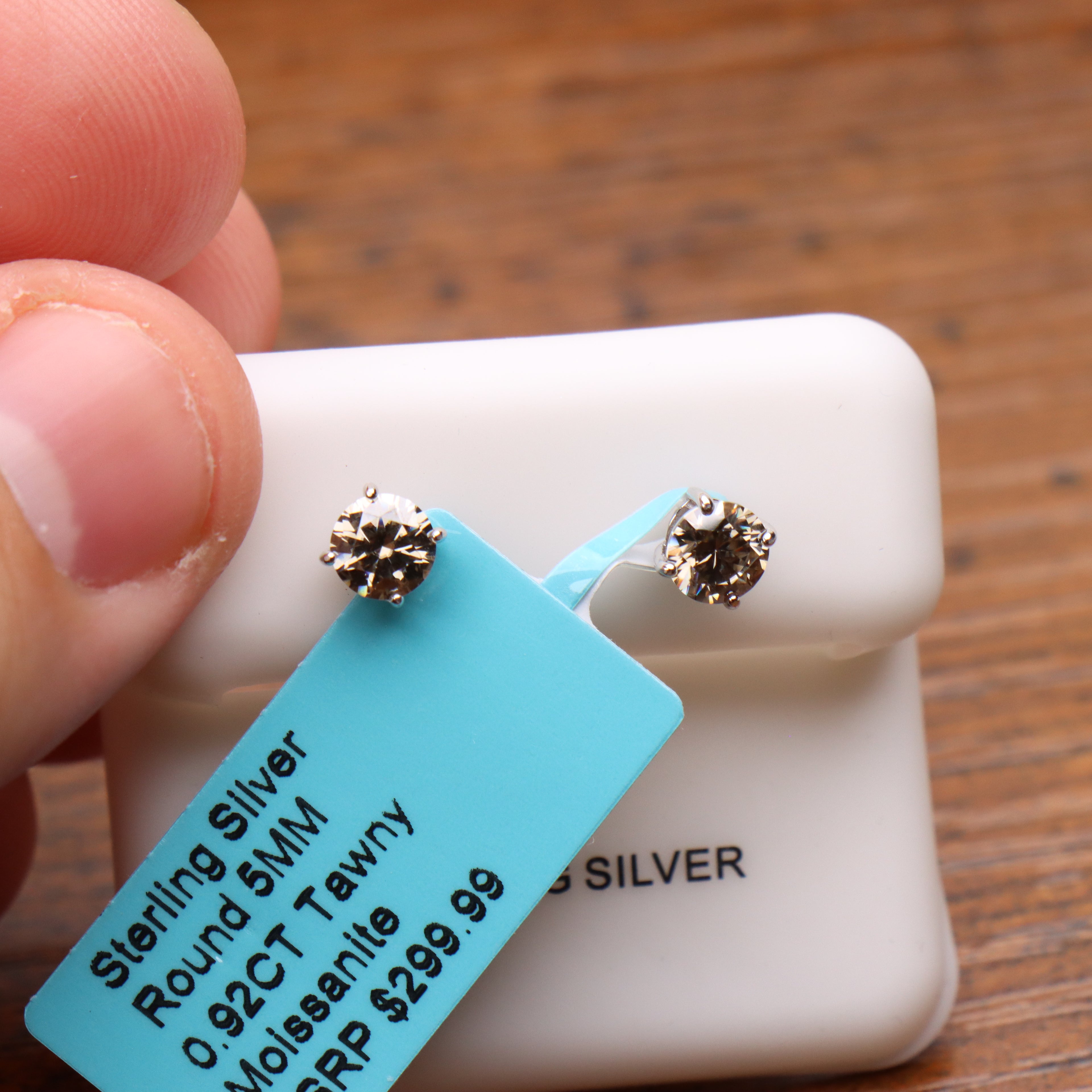 Moissanite Tawny 5mm Studs Gra Certified 925 Sterling Silver Genuine