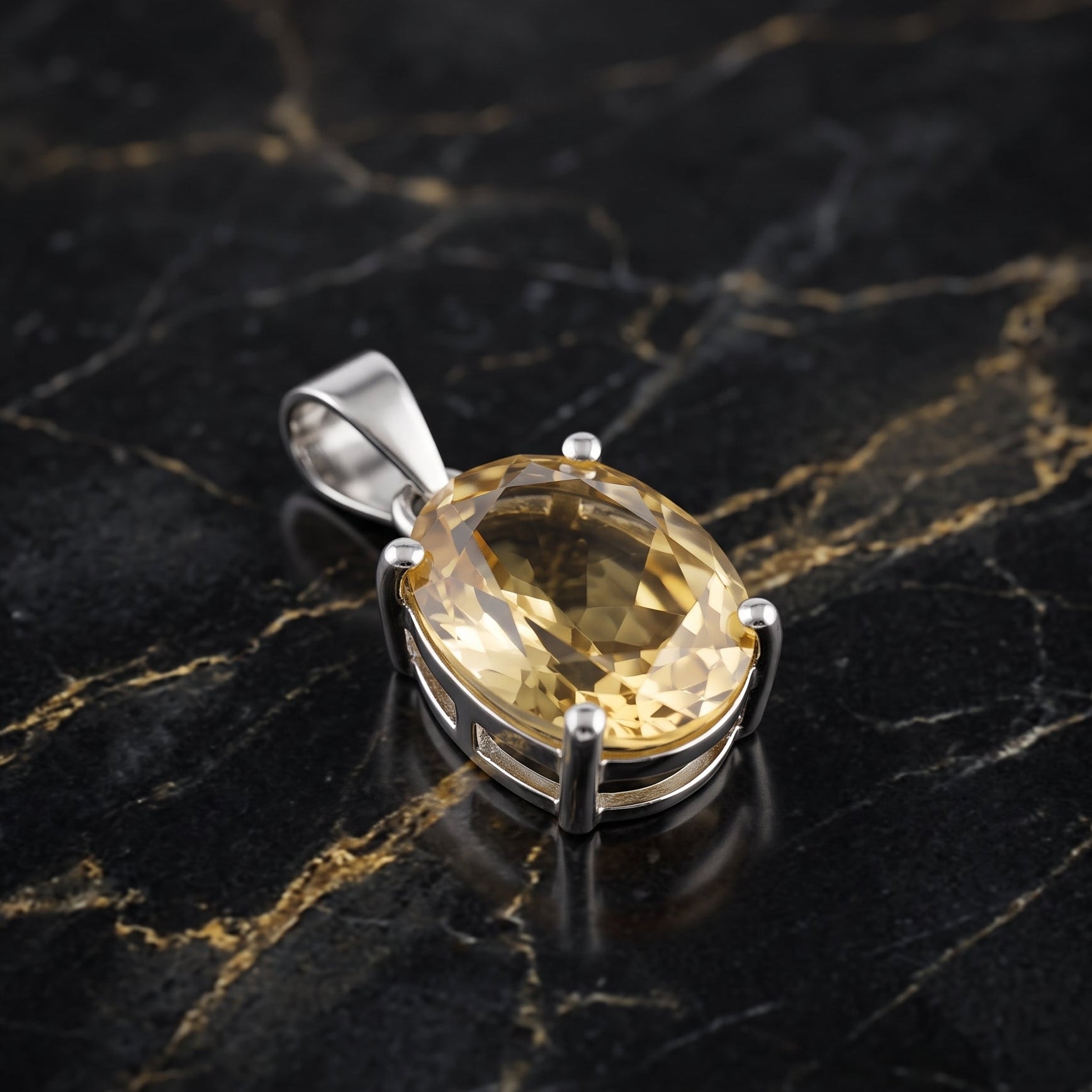 citrine pendant 925 silver