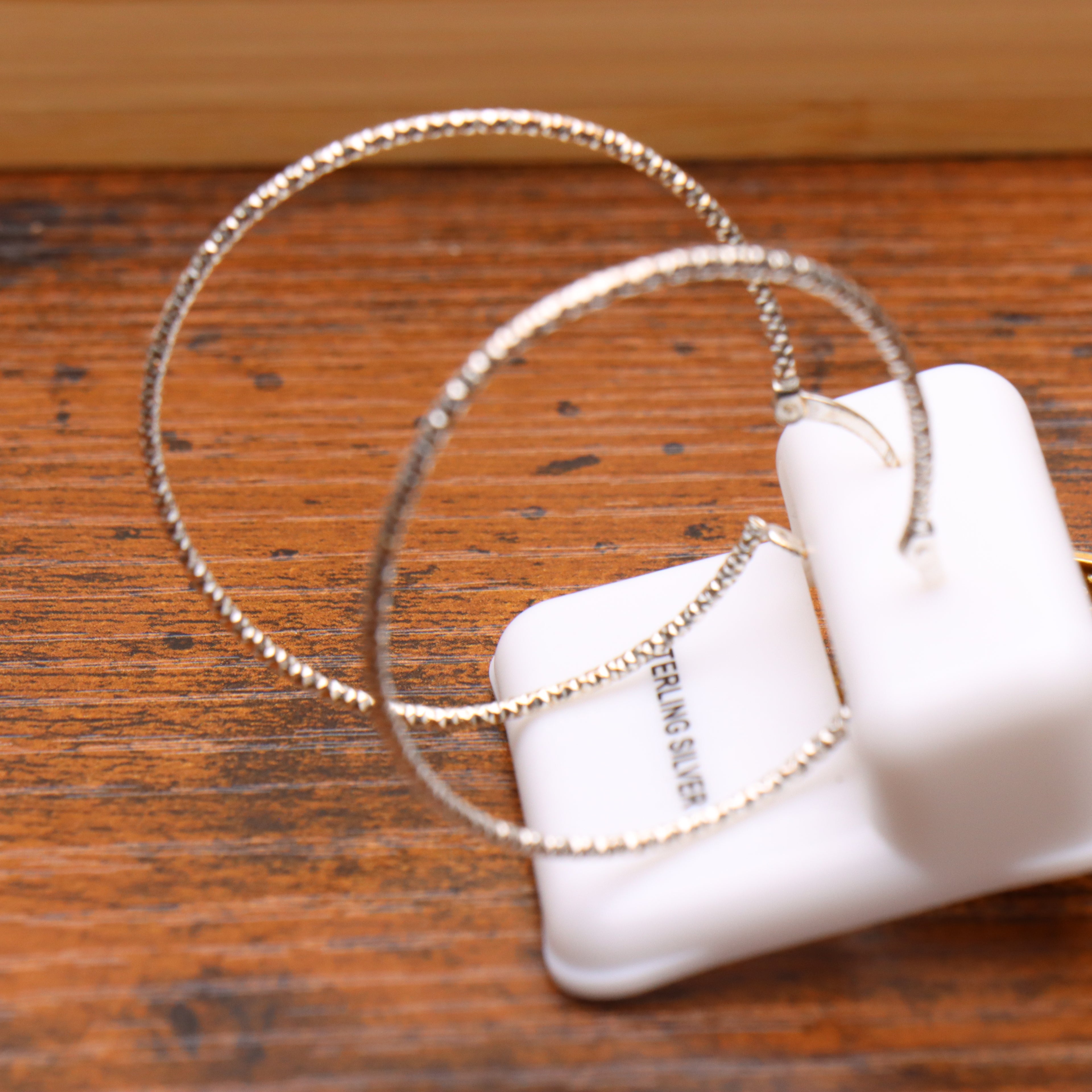 Large Thin Hoop Earrings 925 Sterling Silver 40mm Diameter