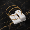 Large Thin Hoop Earrings 14k Gold Over 925 Silver 40mm Diameter