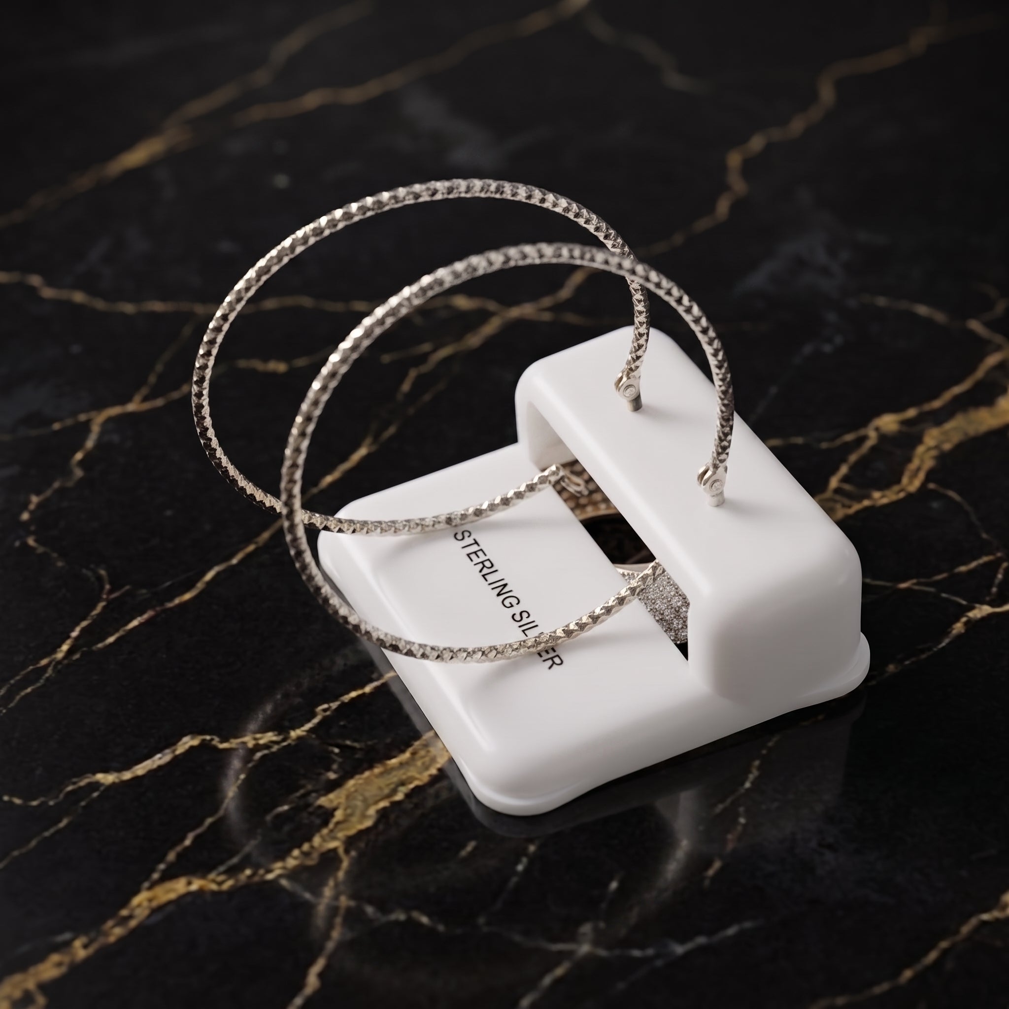 Large Thin Hoop Earrings 925 Sterling Silver 40mm Diameter