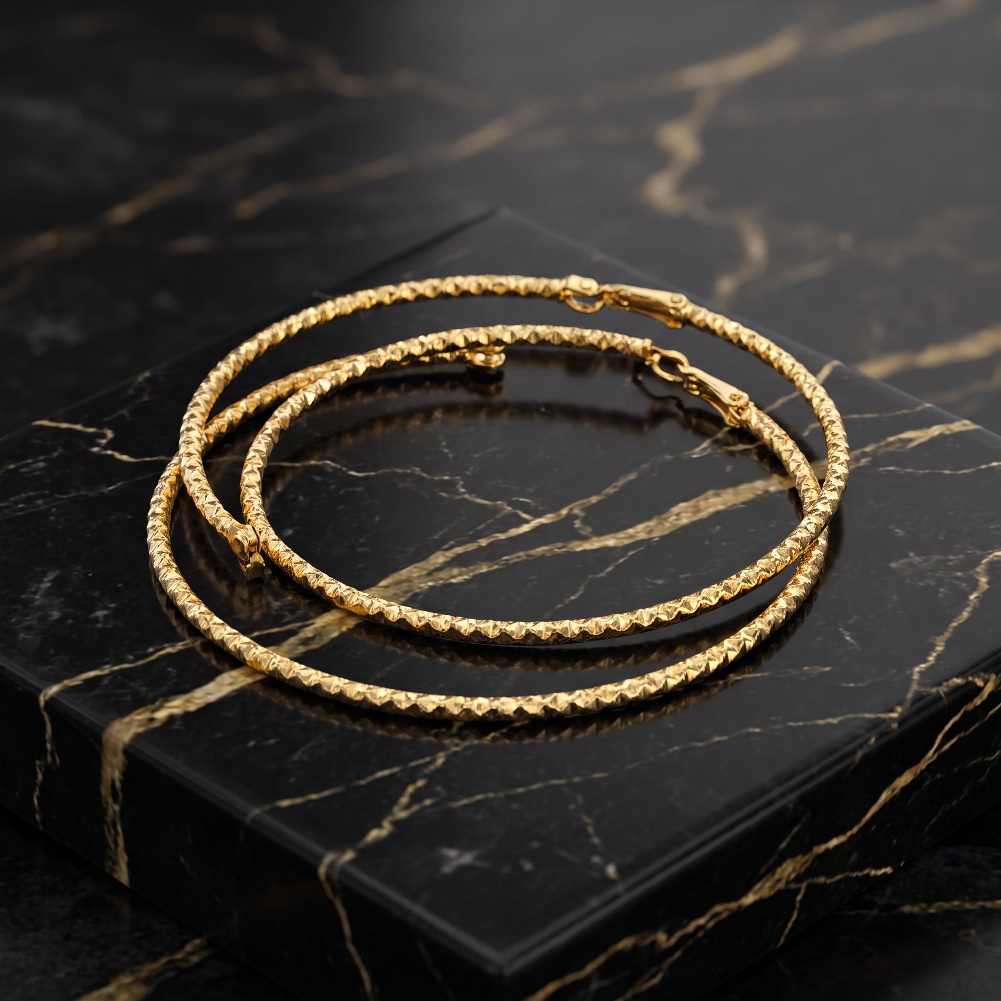 Large Thin Hoop Earrings 14k Gold Over 925 Silver 40mm Diameter