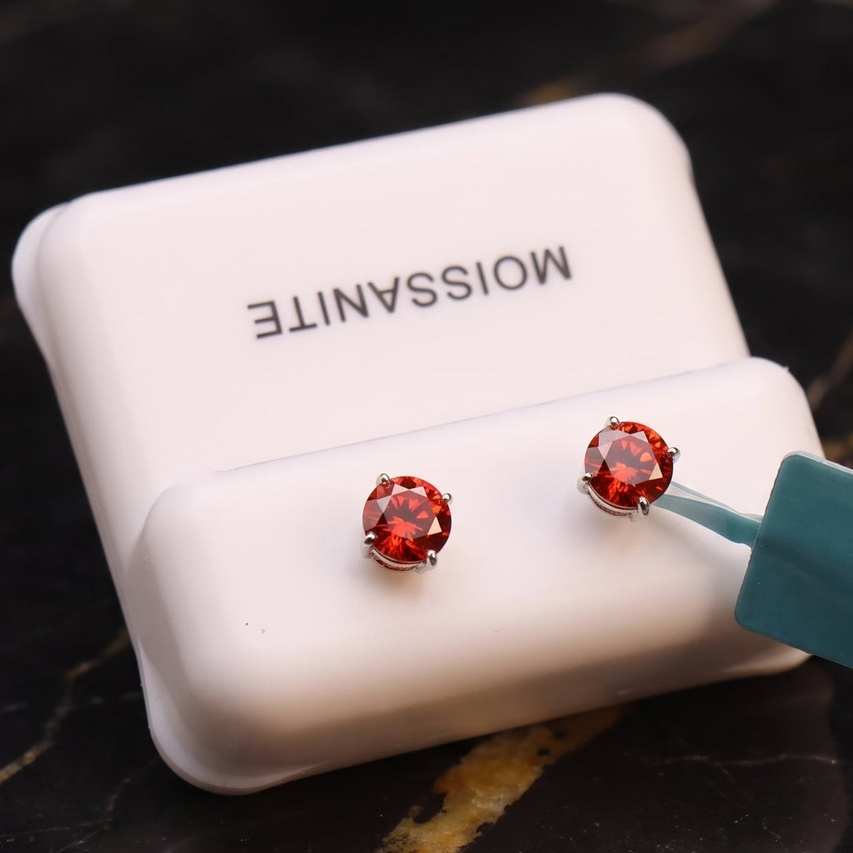 Moissanite Garnet 5mm Studs Gra Certified 925 Sterling Silver Genuine