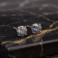 Moissanite Mystic Topaz 5mm Studs Gra Certified 925 Sterling Silver Genuine
