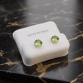 Peridot Cz Earrings Round 925 Sterling Silver 6mm